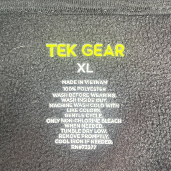 Tek Gear Full-Zip Fleece Jacket Mens XL Black - Picture 6 of 6